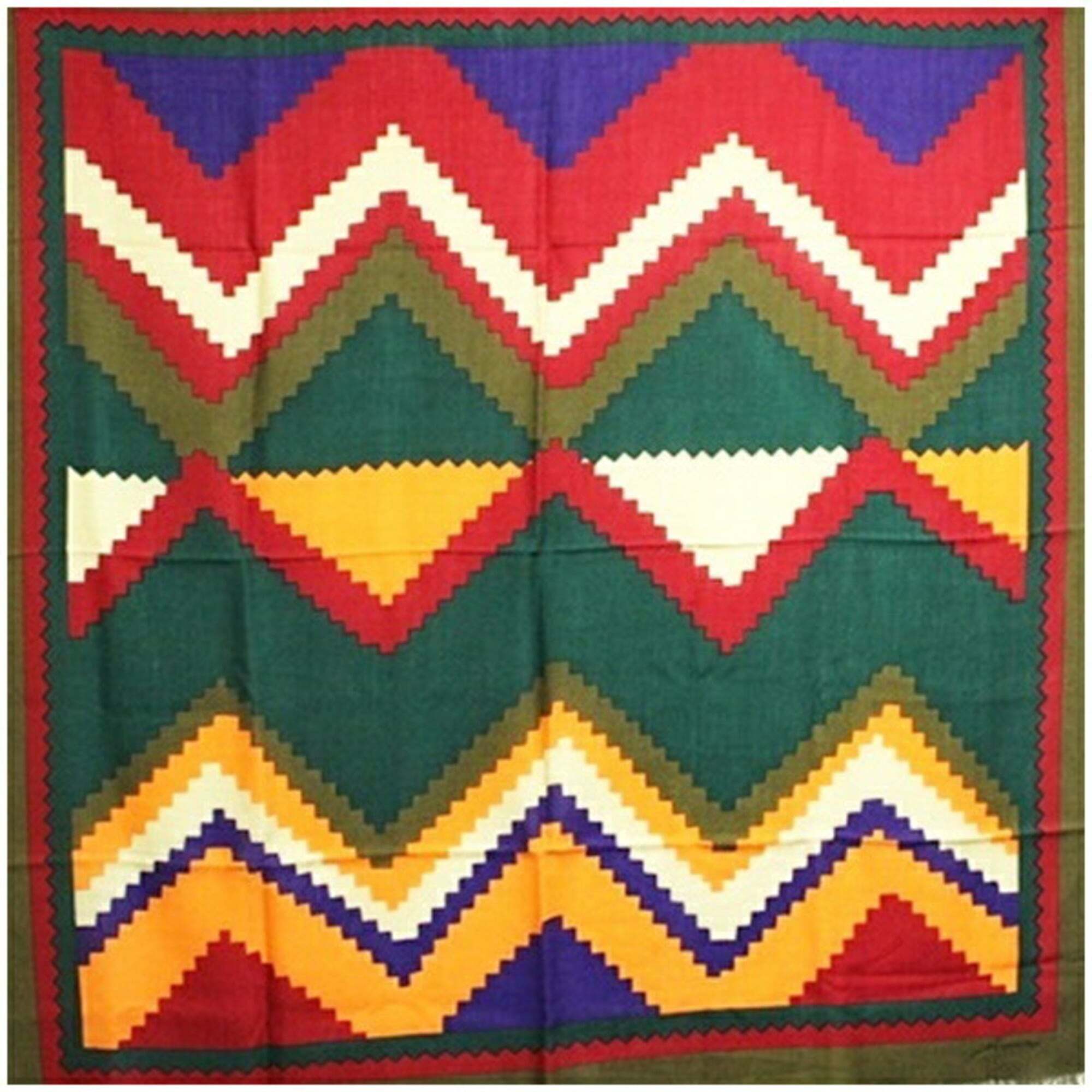 Guy Laroche Women's Large Wool Scarf/Shawl In Khaki And Multicolor